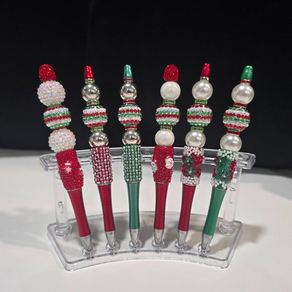 Pick-a-Pretty Holiday Pen by PenGwensPosh - Bling Bling + Ink Refill - Picture 1 of 7